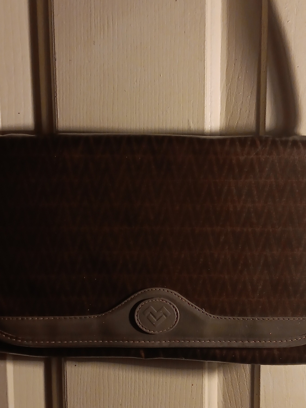 Mario Valentino Brown & Khaki Leather Messenger Bag Or Clutch
